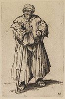 TvB G 5004
<br/>
Bedelaar met lege muts ("Bedelaars")
<br/>
<em>Callot, Jacques (1592 - 1635) - kopie naar</em>